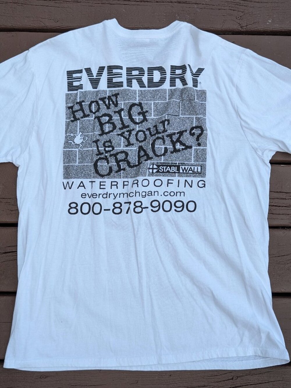 NEW Everdry Waterproofing Michigan Advertising White Men's T-Shirt Size XL